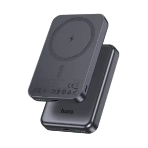 Power Bank Hoco J160 5000mAh with Wireless Charging 5W and USB-C Output 5V/2A and LED Battery Indicator Black